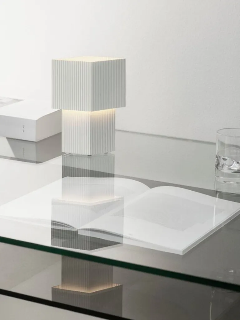 Pholc Romb Mini bordslampa, bomull