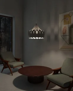 Pilke Lights Pioni stor pendellampa, vit