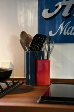 Raawii Canvas vas, stor, påfågelblå