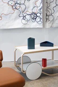 Raawii Canvas vas, stor, påfågelblå