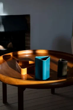 Raawii Canvas vas, stor, påfågelblå