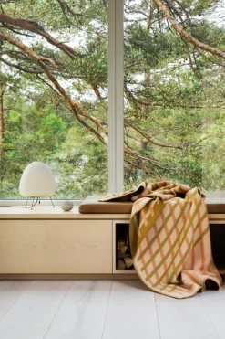 Røros Tweed Bislett filt, 200 x 135 cm, peach - pistachio