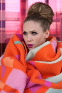 Røros Tweed City pläd, 135 x 200 cm, orange