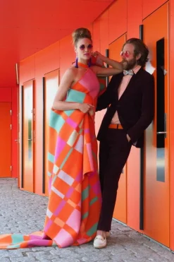 Røros Tweed City pläd, 135 x 200 cm, orange