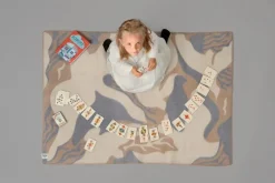 Røros Tweed Fugl og fisk pläd, 100 x 135 cm, grå - beige