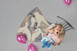 Røros Tweed Fugl og fisk pläd, 100 x 135 cm, grå - beige