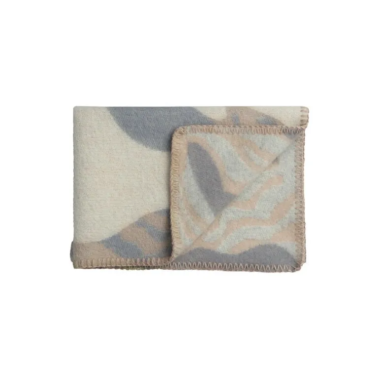 Røros Tweed Fugl og fisk pläd, 67 x 100 cm, grå - beige