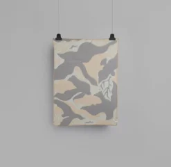 Røros Tweed Fugl og fisk pläd, 67 x 100 cm, grå - beige