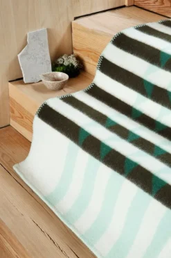 Røros Tweed Kvam filt, 135 x 200 cm, grön