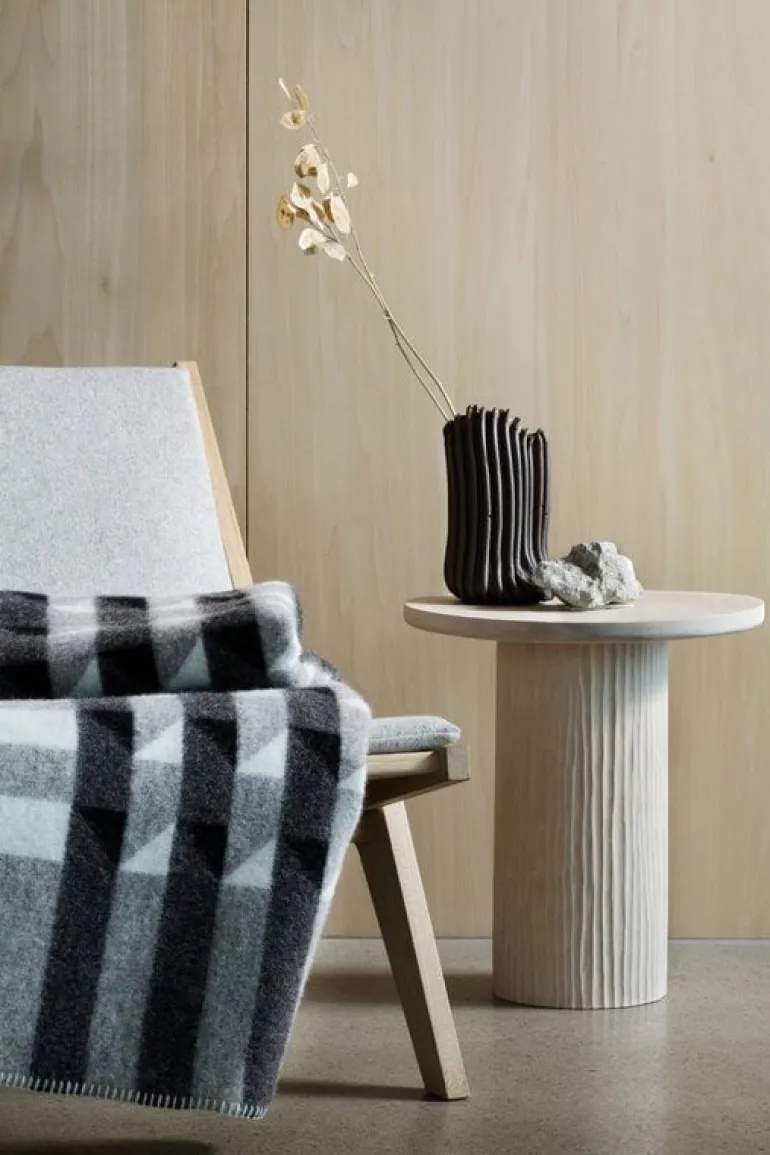 Røros Tweed Kvam filt, 135 x 200 cm, gråskala