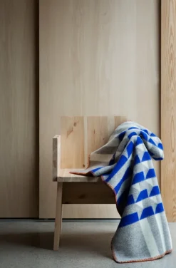 Røros Tweed Kvam pläd, 100 x 135 cm, blå