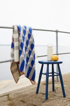 Røros Tweed Kvam pläd, 100 x 135 cm, blå