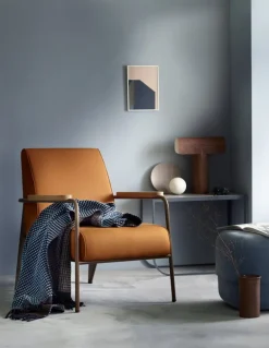 Røros Tweed Lofoten filt, 210 x 150 cm, blå - brun