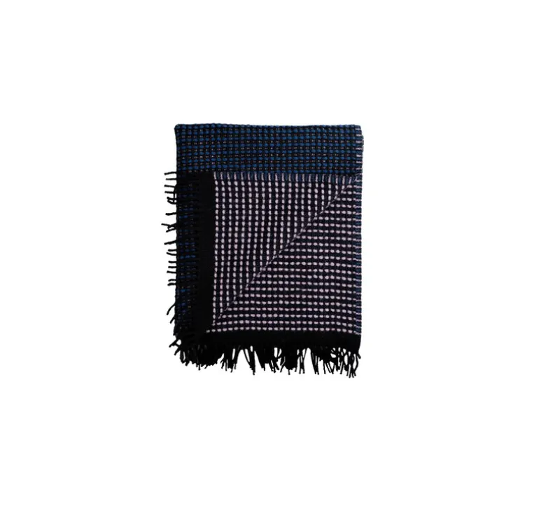 Røros Tweed Lofoten filt, 210 x 150 cm, ljuslila - petroleum