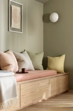 Røros Tweed Mello kudde, 50 x 50 cm, lövgrön