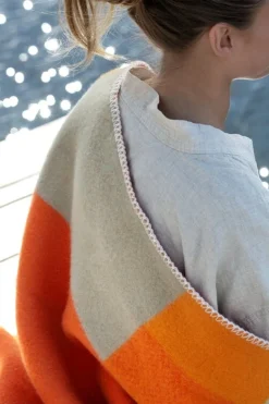 Røros Tweed Mikkel pläd, 100 x 135 cm, orange