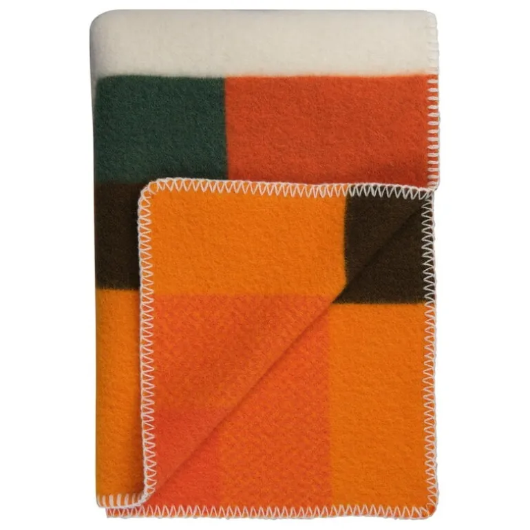 Røros Tweed Mikkel pläd, 135 x 200 cm, orange