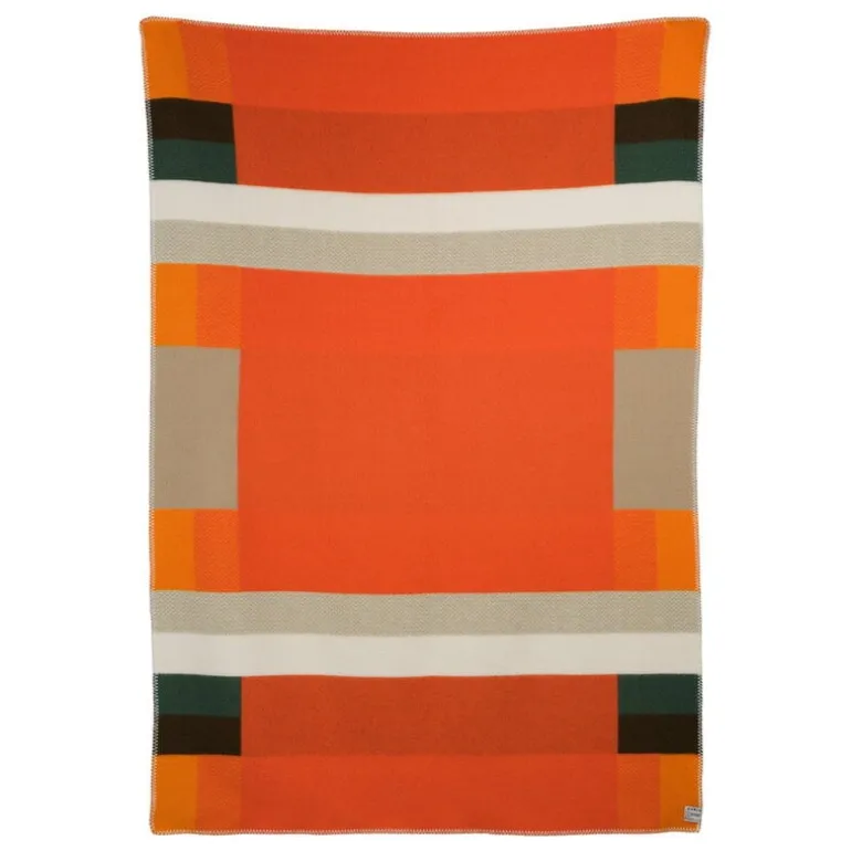 Røros Tweed Mikkel pläd, 135 x 200 cm, orange