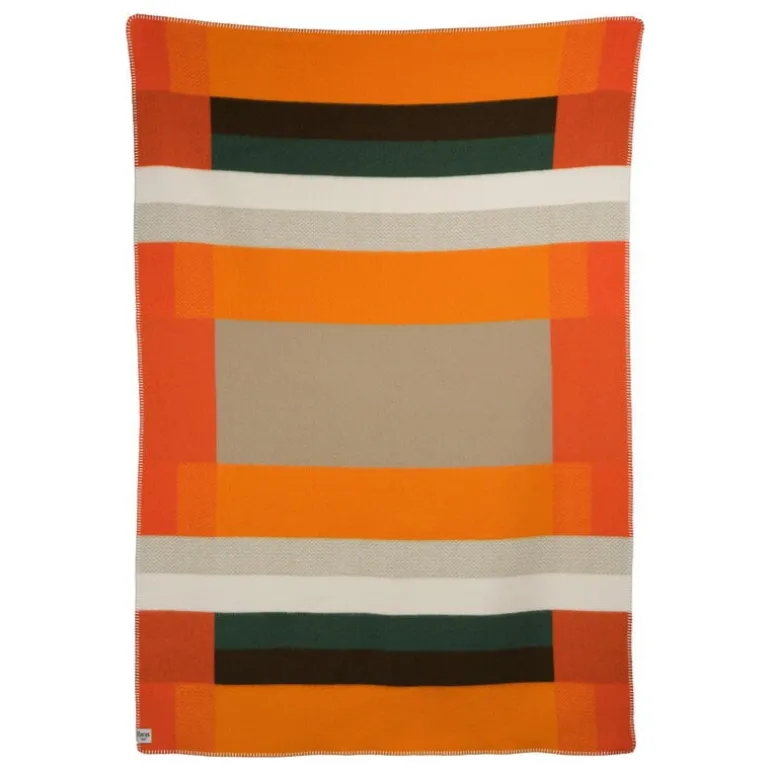 Røros Tweed Mikkel pläd, 135 x 200 cm, orange