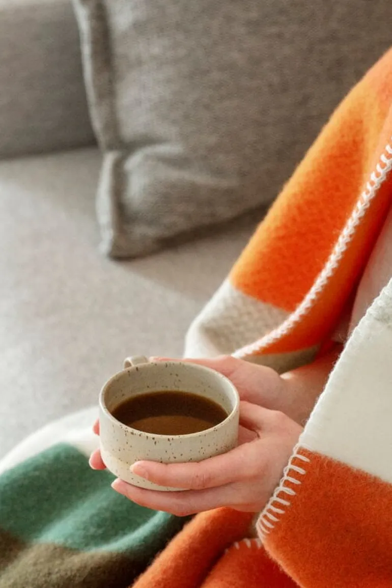 Røros Tweed Mikkel pläd, 135 x 200 cm, orange