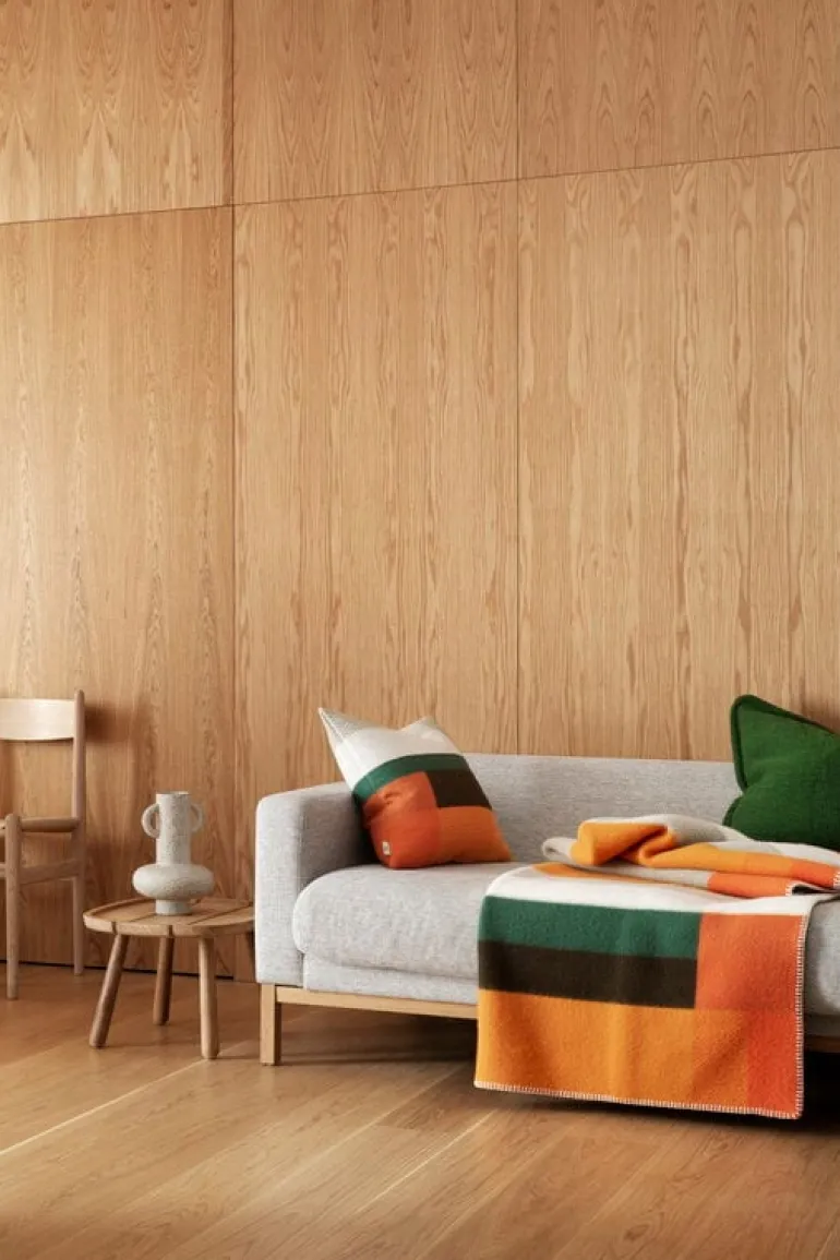 Røros Tweed Mikkel pläd, 135 x 200 cm, orange