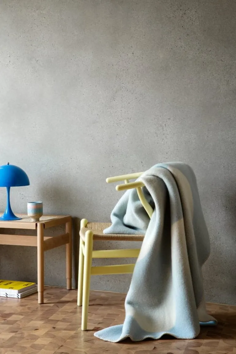 Røros Tweed Moon filt, 135 x 200 cm, crescent blue