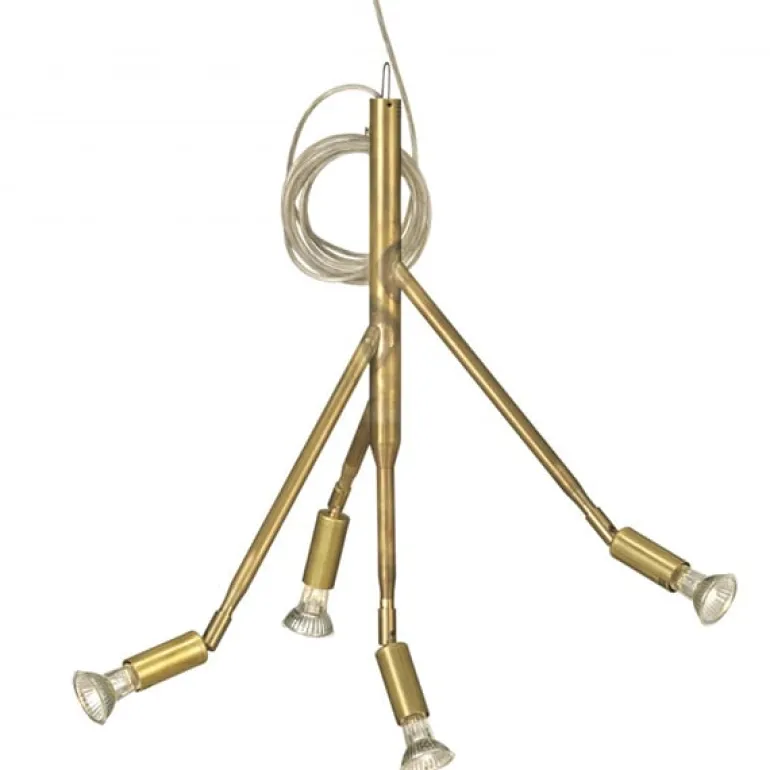 Örsjö Kvist 4 pendellampa, mässing