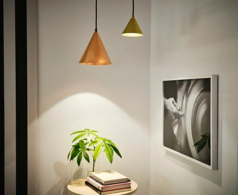 Örsjö Tratten pendellampa, liten, mässing