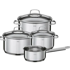 Rösle Elegance kastrullset, 4 kastruller med 3 lock, stål