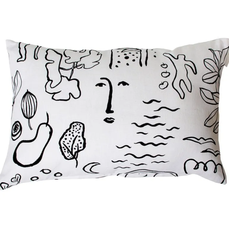 Saana ja Olli Onnenmaa kuddfodral 40 x 60 cm, vit - svart