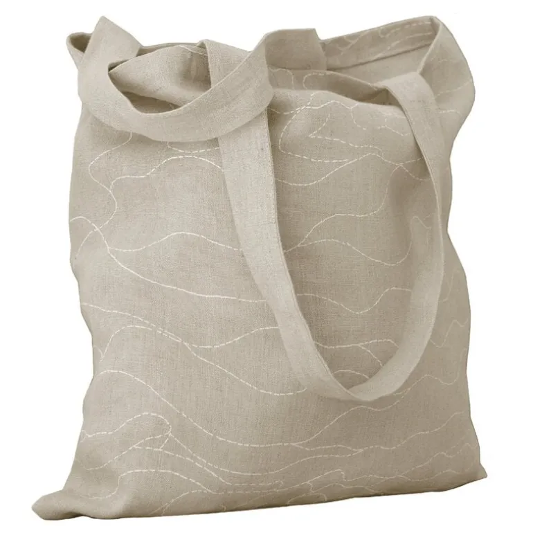 Saana ja Olli Rakkauden meri kanvaspåse, beige - vit