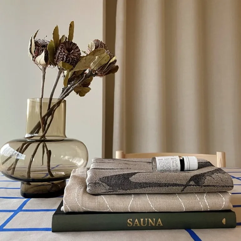 Saana ja Olli Rakkauden meri kanvaspåse, beige - vit