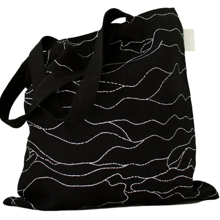 Saana ja Olli Rakkauden meri canvasväska, svart - vit