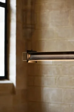 Sammode Quadratube P1 pendellampa, 1300 mm, champagne