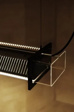 Sammode Quadratube P1 pendellampa, 1300 mm, champagne