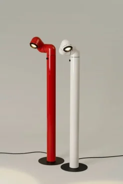 Santa & Cole Tatu Pie golvlampa, röd