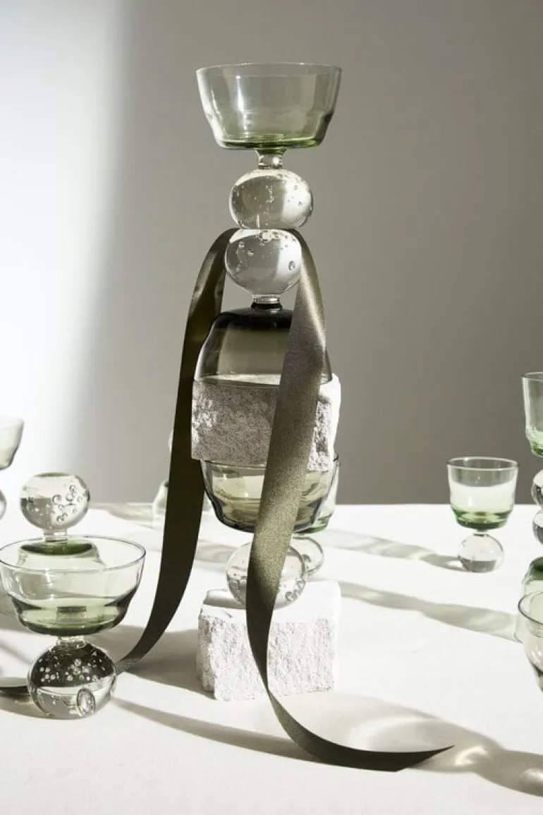 Serax Eternal snow stjälkglas, S, grön