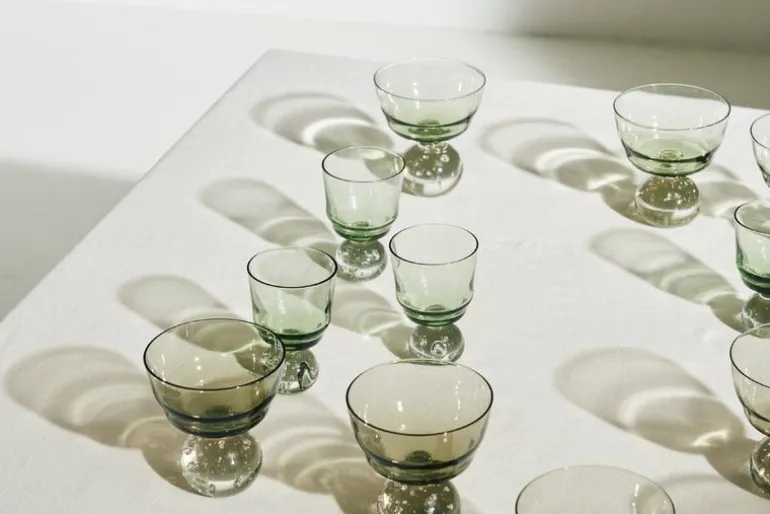 Serax Eternal Snow stjälkglas, M, grön