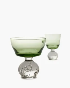 Serax Eternal Snow stjälkglas, M, grön