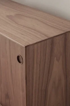 Sibast No 11 sidoboard, oljad valnöt, svart - blå