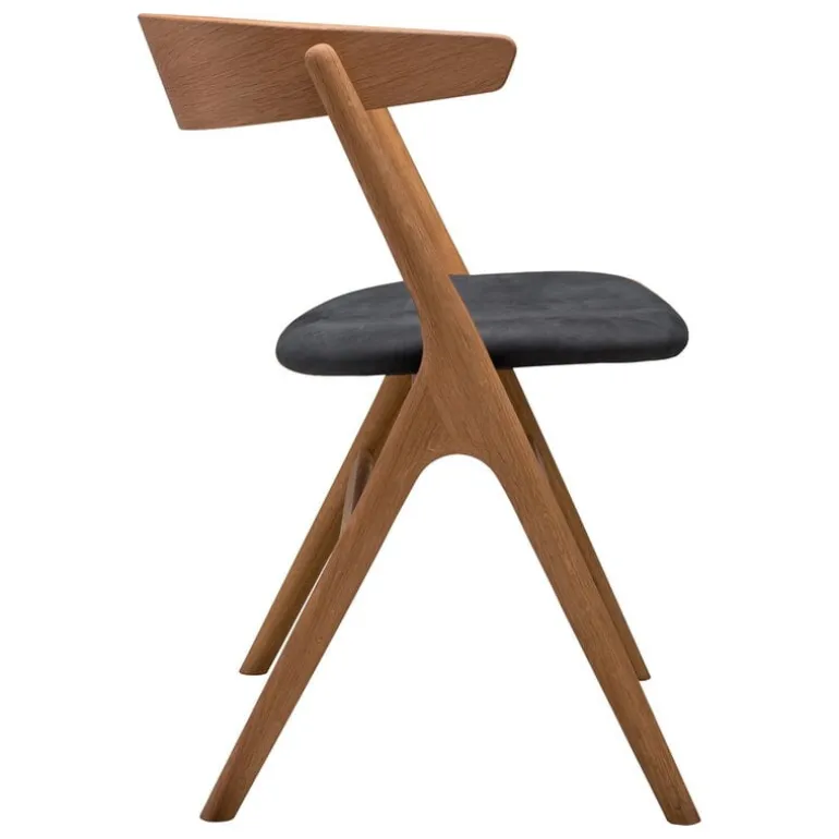 Sibast No 9 stol, oljad ek - antracitläder