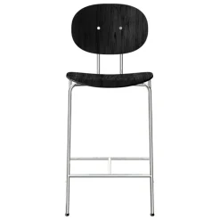 Sibast Piet Hein barstol 65 cm, krom - svartlackerad ek