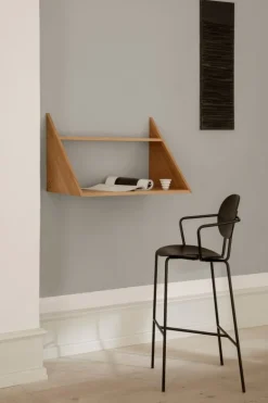 Sibast Piet Hein barstol med armstöd 75 cm, svart - svartlackerad ek