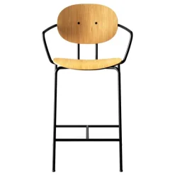 Sibast Piet Hein barstol med armstöd, 65 cm, svart - oljad ek
