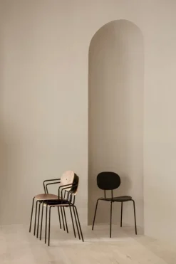 Sibast Piet Hein stol med armstöd, svart - vitlackad ek