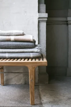 Sibast RIB låg bänk, teak - rostfritt stål