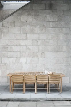 Sibast RIB matbord, 180 x 100 cm, teak - rostfritt stål