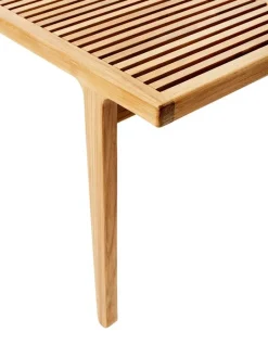 Sibast RIB matbord, 100 x 100 cm, teak - rostfritt stål