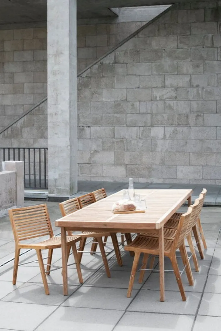 Sibast RIB matstol, teak - rostfritt stål