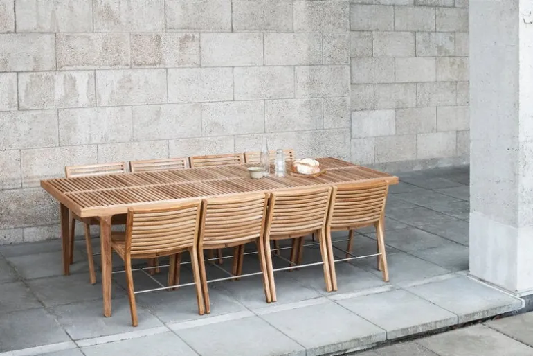 Sibast RIB matstol, teak - rostfritt stål